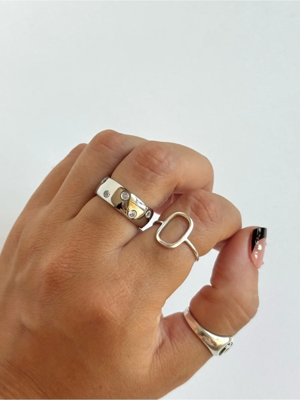 925 Sterling Silver Minimalist Open Oval Ring Silver 6.5